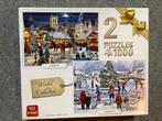 Puzzelbox 2 puzzels 1000 stukjes - kerst, Ophalen of Verzenden, Zo goed als nieuw