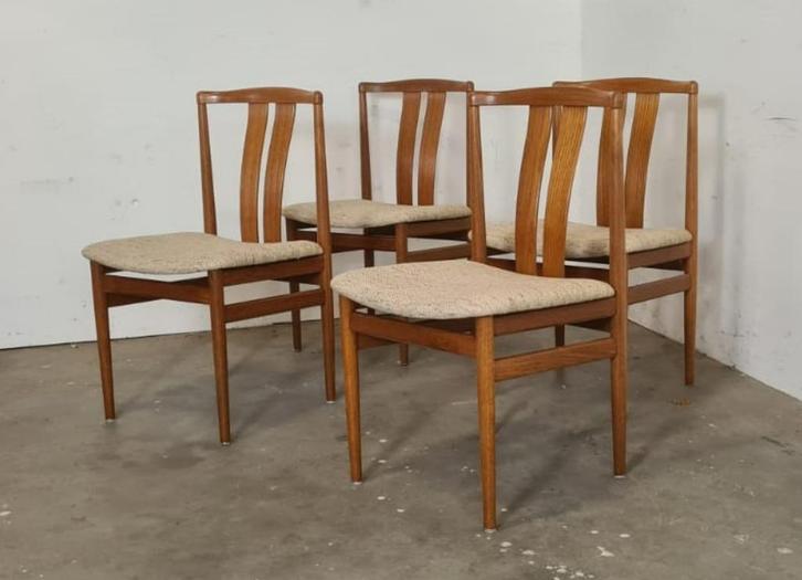 Vintage eetkamerstoelen van Vamdrup Stolefabrik, Huis en Inrichting, Stoelen, Gebruikt, Eén, Bruin, Ophalen