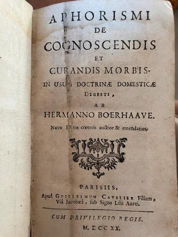 Hermann Boerhaave - Aphorismi - 1720 beschikbaar voor biedingen