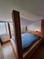 Massief eikenhouten hemelbed, Ophalen, Gebruikt, Tweepersoons, Modern
