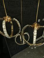 Moderne hanglamp met kristallen ringen, Huis en Inrichting, Lampen | Hanglampen, Ophalen, 50 tot 75 cm, Zo goed als nieuw, Glas