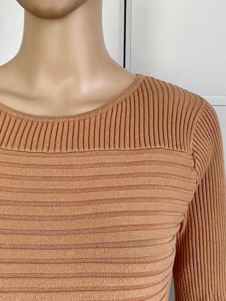 H718 ST Studio maat S=36 fijn-gebreide trui top beige/bruin, Kleding | Dames, Truien en Vesten, Zo goed als nieuw, Maat 36 (S)