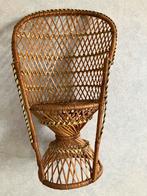 Rotan rieten pauwenstoel 40 cm voor beren of poppen, Ophalen of Verzenden