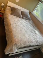 Tweepersoonsbed twijfelaar, met lattenbodem, Ophalen, Gebruikt, 140 cm, Twijfelaar