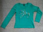 Groen shirt lange mouw met mooie stiksels en glitters maat M, Maat 38/40 (M), Ophalen of Verzenden, Zo goed als nieuw, Lange mouw