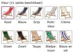 Strandstoel + kussen inklapbaar houten frame GRATIS BEZORGD!, Verzenden, Nieuw, Overige typen