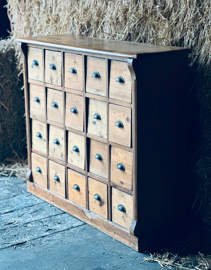 * Antieke apothekerskast ladekast kruidenierskast winkelkast, Huis en Inrichting, Kasten | Ladekasten, Zo goed als nieuw, Minder dan 100 cm