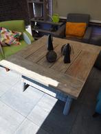 Vierkante  salon/eettafel, Tuin en Terras, Tuintafels, Ophalen, Gebruikt, Rechthoekig, Hout