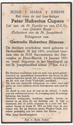 Peter Hubertus Cupers 1891 Herkenbosch + 1951 Hout-Blerick, Verzenden