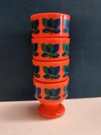 Vintage retro oranje eierdopjes emsa design 4 stuks, Verzamelen, Retro, Ophalen of Verzenden