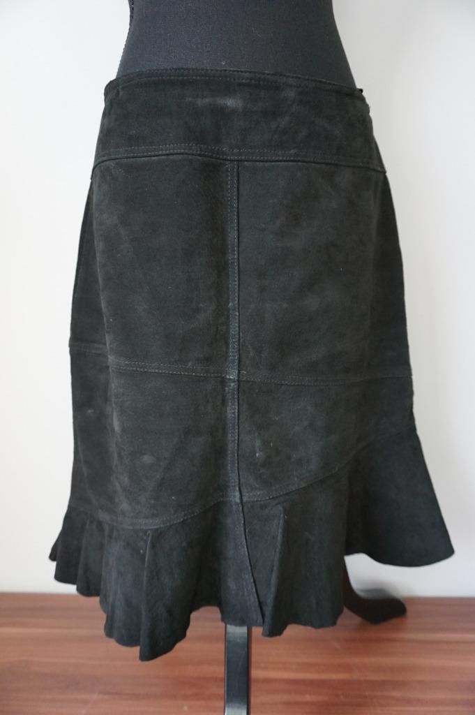ODYSEE Geweldige Echt Leren Halflange Zwarte Rok M, Kleding | Dames, Rokken, Zo goed als nieuw, Maat 38/40 (M), Zwart, Knielengte