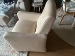Fauteuil , kunstleer crème, Huis en Inrichting, Fauteuils, Ophalen, Kunststof, 75 tot 100 cm, Zo goed als nieuw