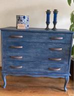 Vintage blauw kastje, Ophalen, 50 tot 100 cm, Zo goed als nieuw, Minder dan 100 cm