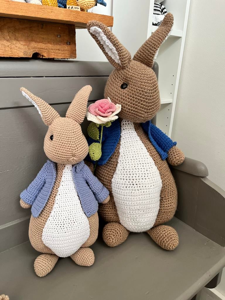 Grote Gehaakte Peter Rabbit, Pieter Konijn Paashaas - 50cm, Kinderen en Baby's, Speelgoed | Knuffels en Pluche, Ophalen of Verzenden