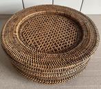 6 rotan onderborden bord, Huis en Inrichting, Ophalen of Verzenden, Zo goed als nieuw, Bord