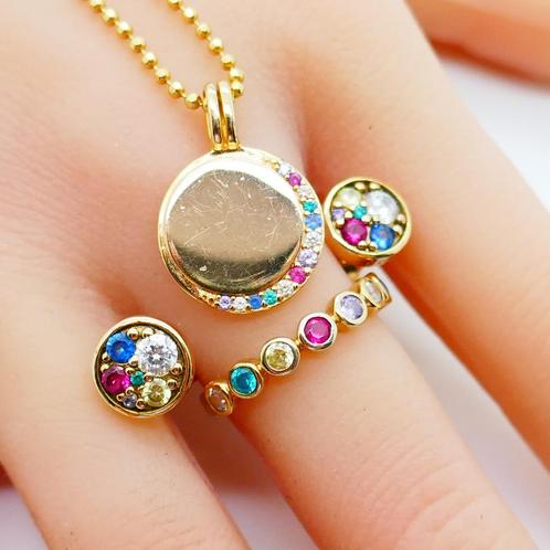Sif Jakobs - verguld zilveren set, Sieraden, Tassen en Uiterlijk, Ringen, Zo goed als nieuw, Dame, 17 tot 18, Goud, Zilver, Verzenden