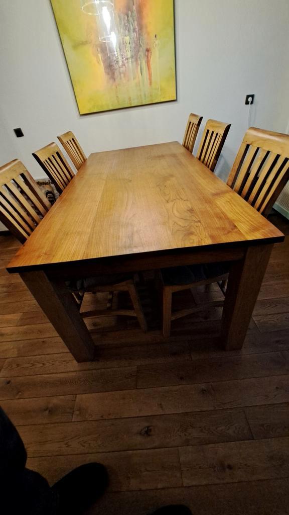 Teakhouten Eethoek, Huis en Inrichting, Tafels | Eettafels, Gebruikt, 100 tot 150 cm, 150 tot 200 cm, Vijf personen of meer, Rechthoekig