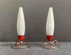 60 jaren ZELDZAME set SPACE nachtlampen tafel lamp NAPKO, Huis en Inrichting, Gebruikt, Vintage, Ophalen of Verzenden, Glas