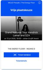 Kendrick Lamar SZA Ticket Staanplaats The Energy Floor!, Eén persoon, Juli