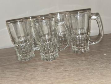 Set van 5 vintage shotglaasjes met goudrand  beschikbaar voor biedingen
