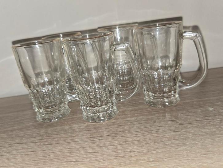 Set van 5 vintage shotglaasjes met goudrand, Huis en Inrichting, Woonaccessoires | Vazen, Zo goed als nieuw, Overige kleuren, Minder dan 50 cm