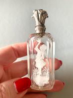 Antiek Hollands parfumflesje met zilveren dop, Mary Gregory, Antiek en Kunst, Ophalen of Verzenden, Zilver