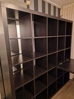 Ikea Kallax 25 vakken zwart incl. bureau, Ophalen, Met plank(en), Kunststof, Gebruikt