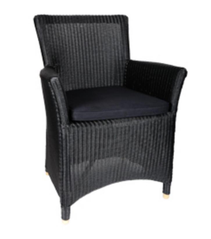 lloyd loom fauteuils 4 stuks, Huis en Inrichting, Stoelen, Gebruikt, Vier, Overige materialen, Zwart, Ophalen of Verzenden