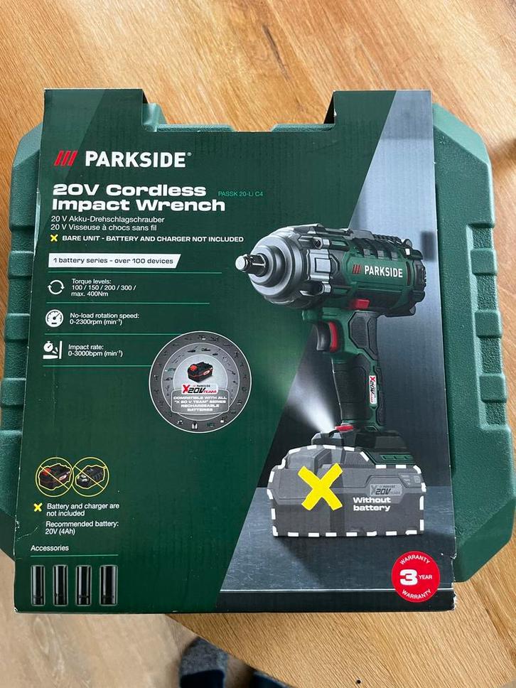 Parkside Slagmoersleutel 20V, Doe-het-zelf en Verbouw, Gereedschap | Boormachines, Nieuw, Overige typen, Minder dan 400 watt, Variabele snelheid
