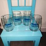 Isolabella Sambuca glazen blauw logo 4 stuks, Ophalen, Glas of Glazen, Overige stijlen, Glas