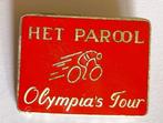 Olympia's Tour - sponsorspeld Het Parool - 1960's, Verzamelen, Ophalen of Verzenden, Gebruikt, Sport, Speldje of Pin