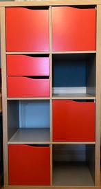 Ikea Kallax kast met deurtjes en lade inzet, Huis en Inrichting, Kasten | Wandmeubels, Ophalen, Kunststof, 100 tot 150 cm, Zo goed als nieuw