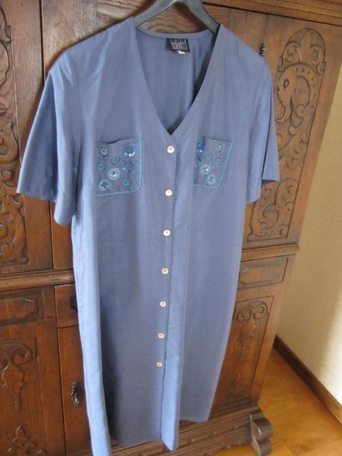 Zeer mooie cocktail jurk - 100% blauwe zijde - Signorelli, Kleding | Dames, Jurken, Zo goed als nieuw, Maat 42/44 (L), Blauw, Onder de knie