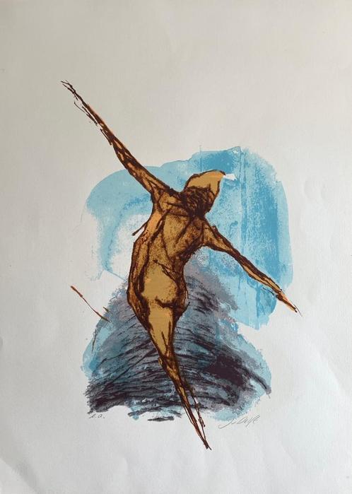Zeefdruk J. van Delft  (Zomeropruiming), Antiek en Kunst, Kunst | Litho's en Zeefdrukken, Verzenden