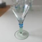 10x Cocktail- / dessert glazen groen/ blauw (glas), Overige typen, Ophalen of Verzenden, Zo goed als nieuw