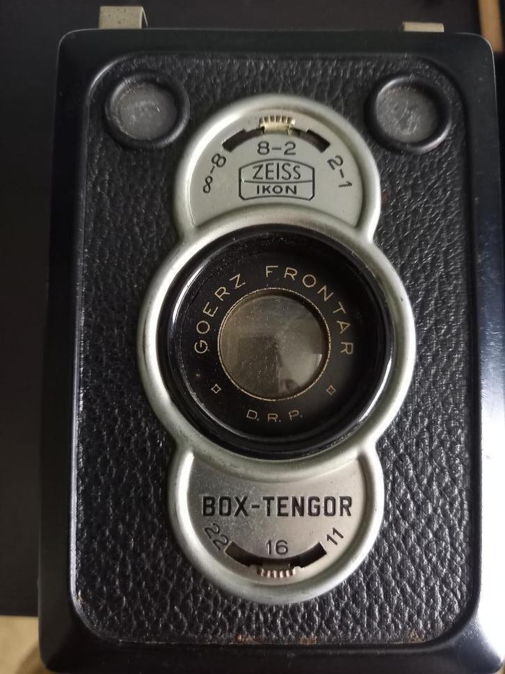 Box Tengor vintage camera incl. leren tas Zeiss Ikon 8-2, Audio, Tv en Foto, Fotocamera's Analoog, Gebruikt, Compact, Overige Merken
