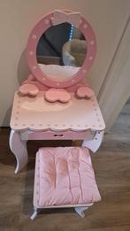 Roze kaptafel met tafel, spiegel en kruk, goede staat, Ophalen, Gebruikt, Tafel