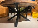 mooie mango houten ronde tafel, Ophalen of Verzenden, Zo goed als nieuw, Rond, 100 tot 150 cm