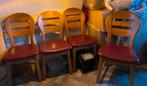 4 eetkamerstoelen, Ophalen of Verzenden, Gebruikt, Rood, Vier