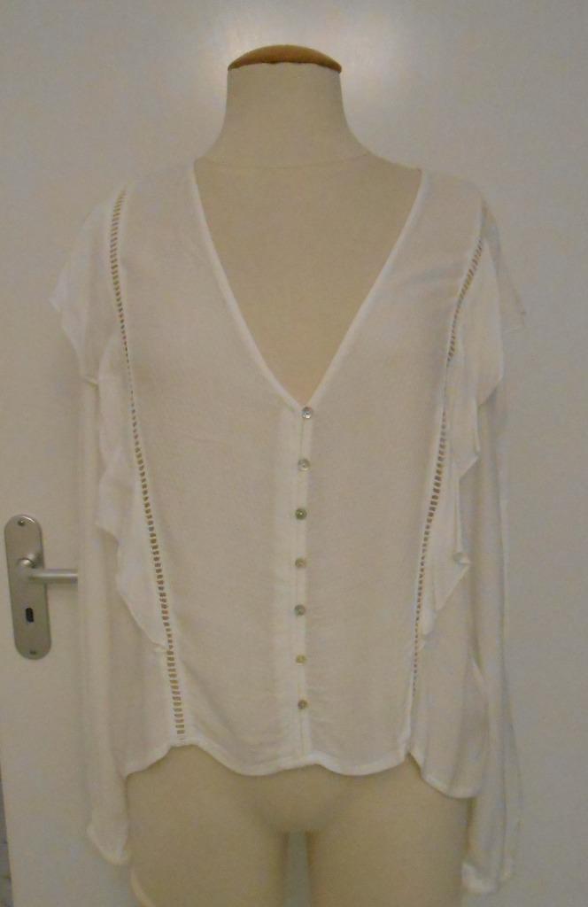 Stradivarius blouse ecru mt L (40/42), Kleding | Dames, Blouses en Tunieken, Zo goed als nieuw, Maat 42/44 (L), Wit, Ophalen of Verzenden