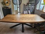 Henders en Hazel Metaluxe visgraat eetkamertafel, Huis en Inrichting, Tafels | Eettafels, Ophalen, Gebruikt, 100 tot 150 cm, Eikenhout