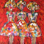 Lieve meisjes schilderij, Antiek en Kunst, Ophalen of Verzenden