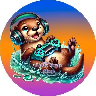 L168 icing luxe otter gamer 20cm eetbare taart print top, Hobby en Vrije tijd, Taarten en Cupcakes maken, Nieuw, Versiering, Taarten