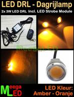 LED Motor Strobe Flitser - 2x 3W Zilver RF AB – Oranje, Ophalen of Verzenden