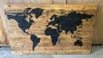 Wereldkaart op hout uniek hand gemaakt groot, Antiek en Kunst, Kunst | Overige Kunst, Ophalen