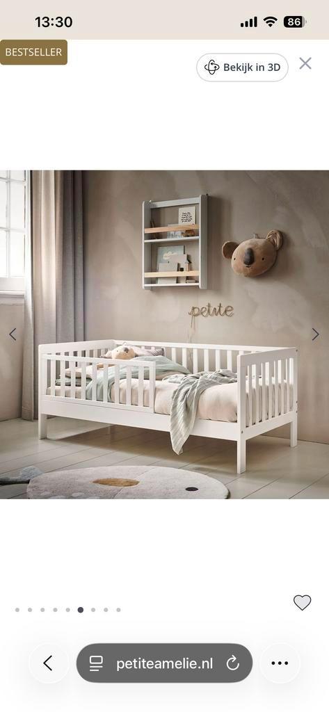 Petit Amelie Bedje + Nieuw Matras, Kinderen en Baby's, Kinderkamer | Bedden, Gebruikt, 140 tot 160 cm, 70 tot 85 cm, Lattenbodem