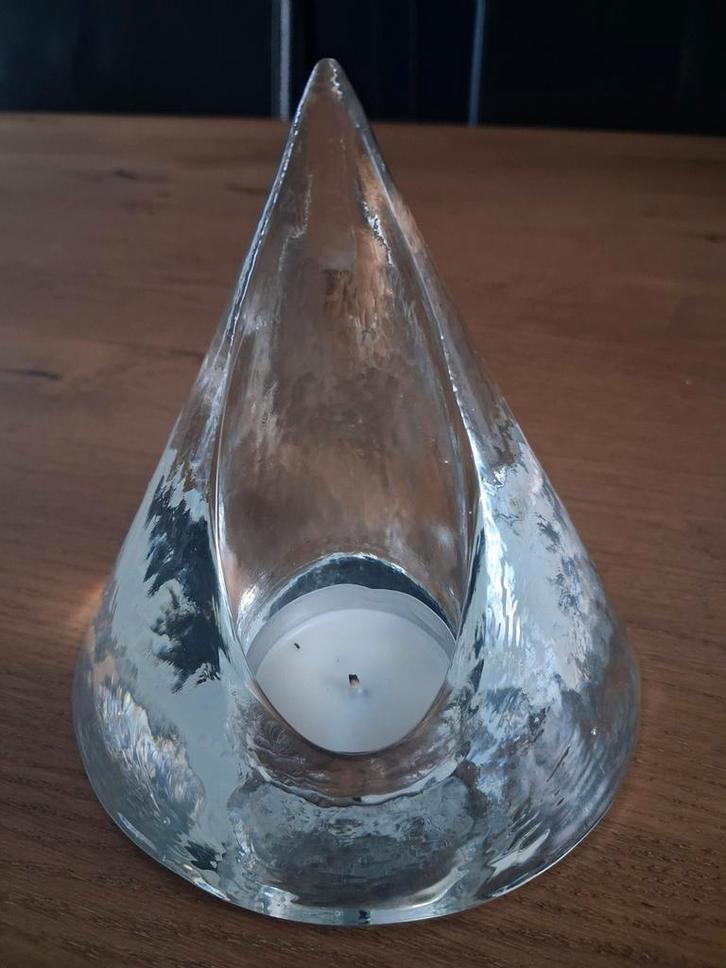KLAUS BREIT - waxinelichthouder in kegelvorm, Antiek en Kunst, Antiek | Glas en Kristal, Ophalen of Verzenden