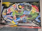 Olieverf schilderij Valentino Rossi 150cm x 100cm, Motoren, Zo goed als nieuw, Ophalen