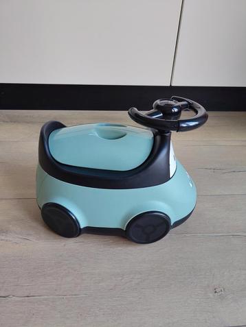 Potje auto met werkend stuur - blauw beschikbaar voor biedingen