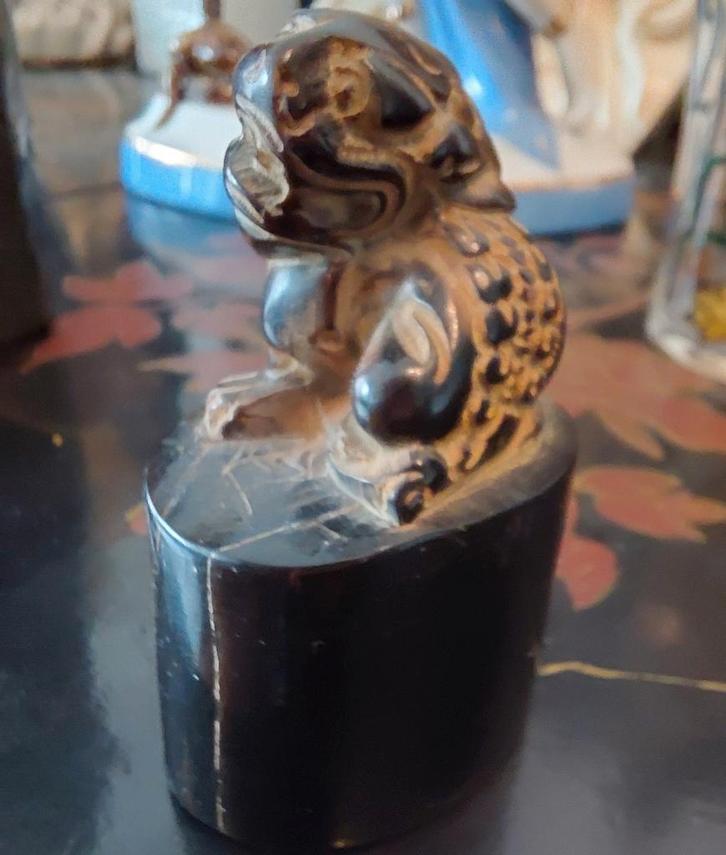 Meiji Stempel Hoorn Foo Dog, Antiek en Kunst, Kunst | Niet-Westerse kunst, Ophalen